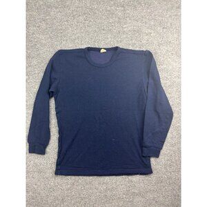 VNTG Helly Hansen Wool Blend Shirt Men's L Blue Base Layer Long Sleeve Crew USA